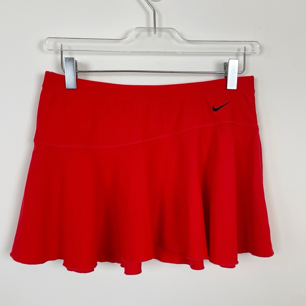 Nike Dri Fit Womens Micro Mini Skirt Size XS Red Athletic Tennis Flounce Flutter